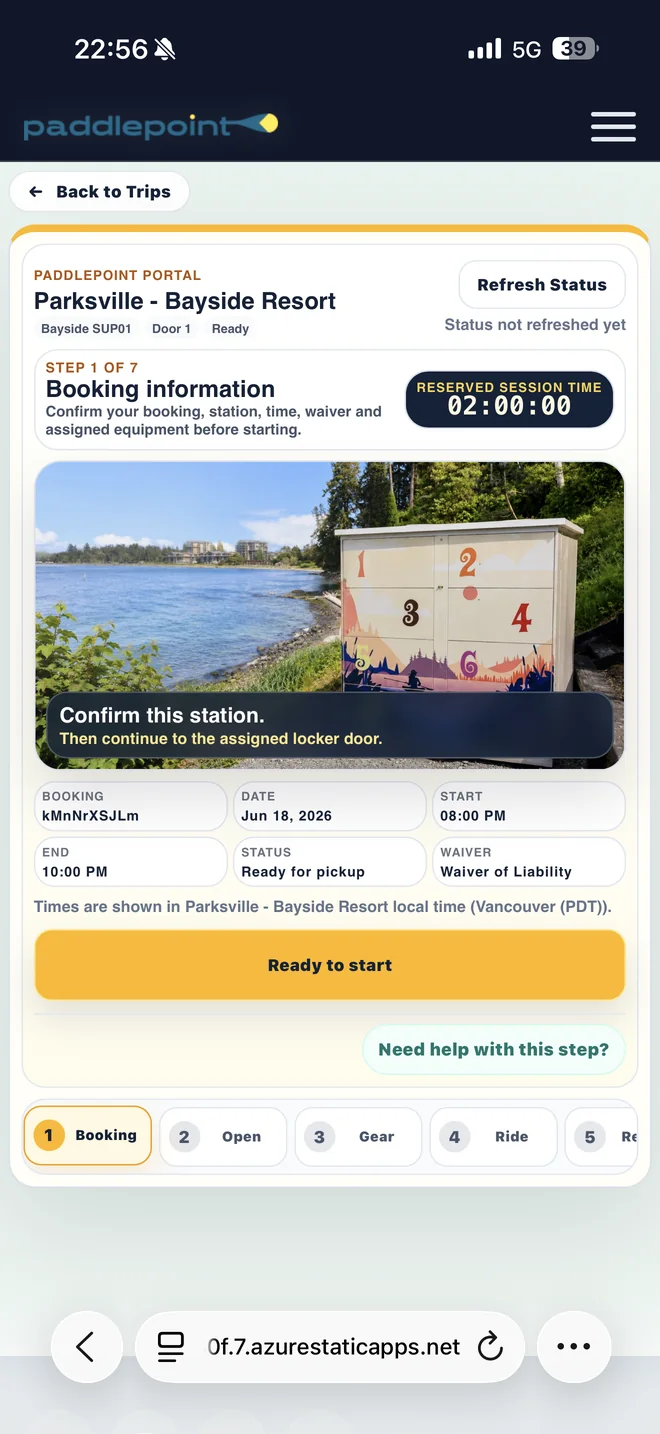 PaddlePoint Web App Book step