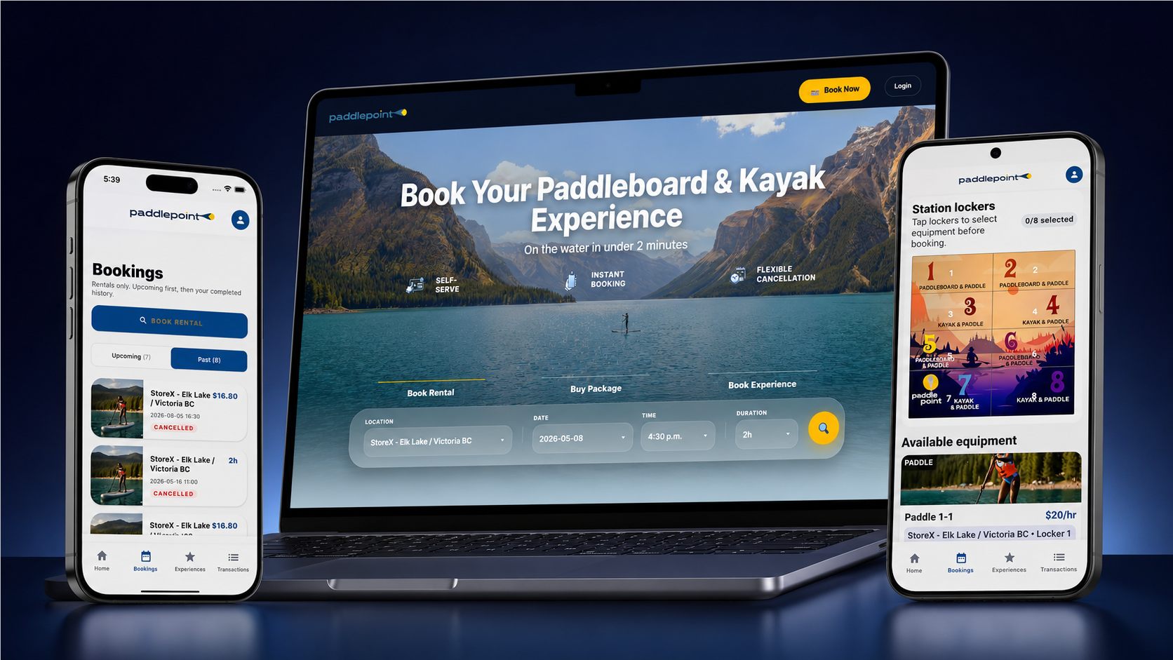 Book the water day app screen