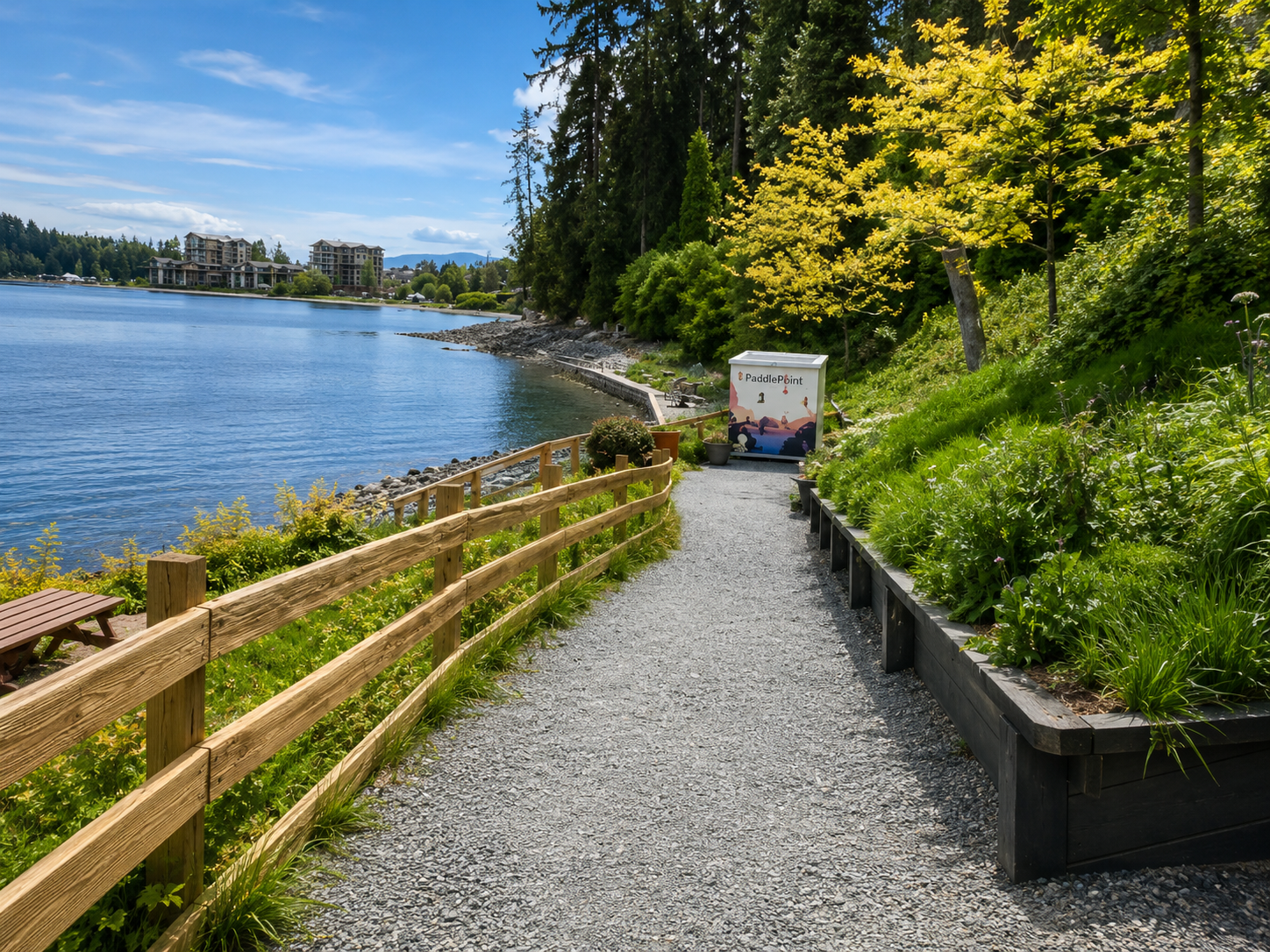 Parksville Bayside route toward the PaddlePoint station